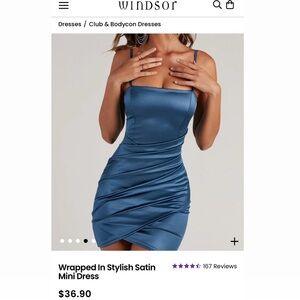 Windsor Blue Satin Dress